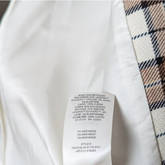 NWT WILFRED Sophia Blazer Double Breasted Winslow Birch Saville Plaid Aritzia XS - Picture 14 of 14